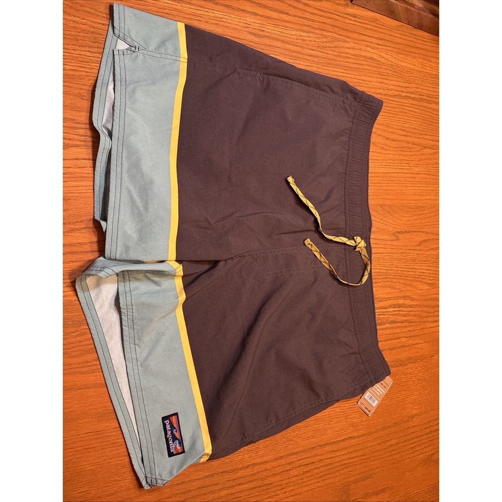New Patagonia Men's Color Block ( Grey Yellow Green ) Board Swim Shorts Size 2Xl